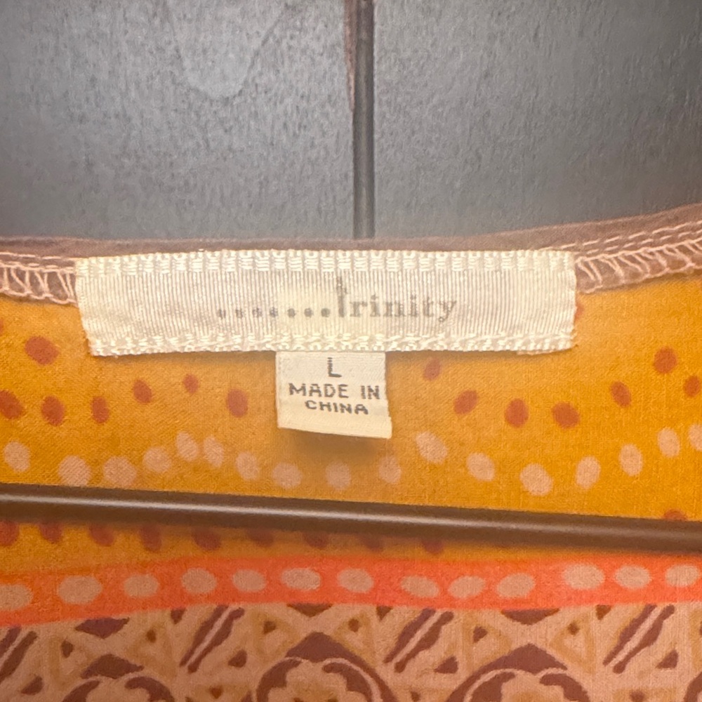 Trinity Orange and Brown Floral Tunic - Picture 3 of 3